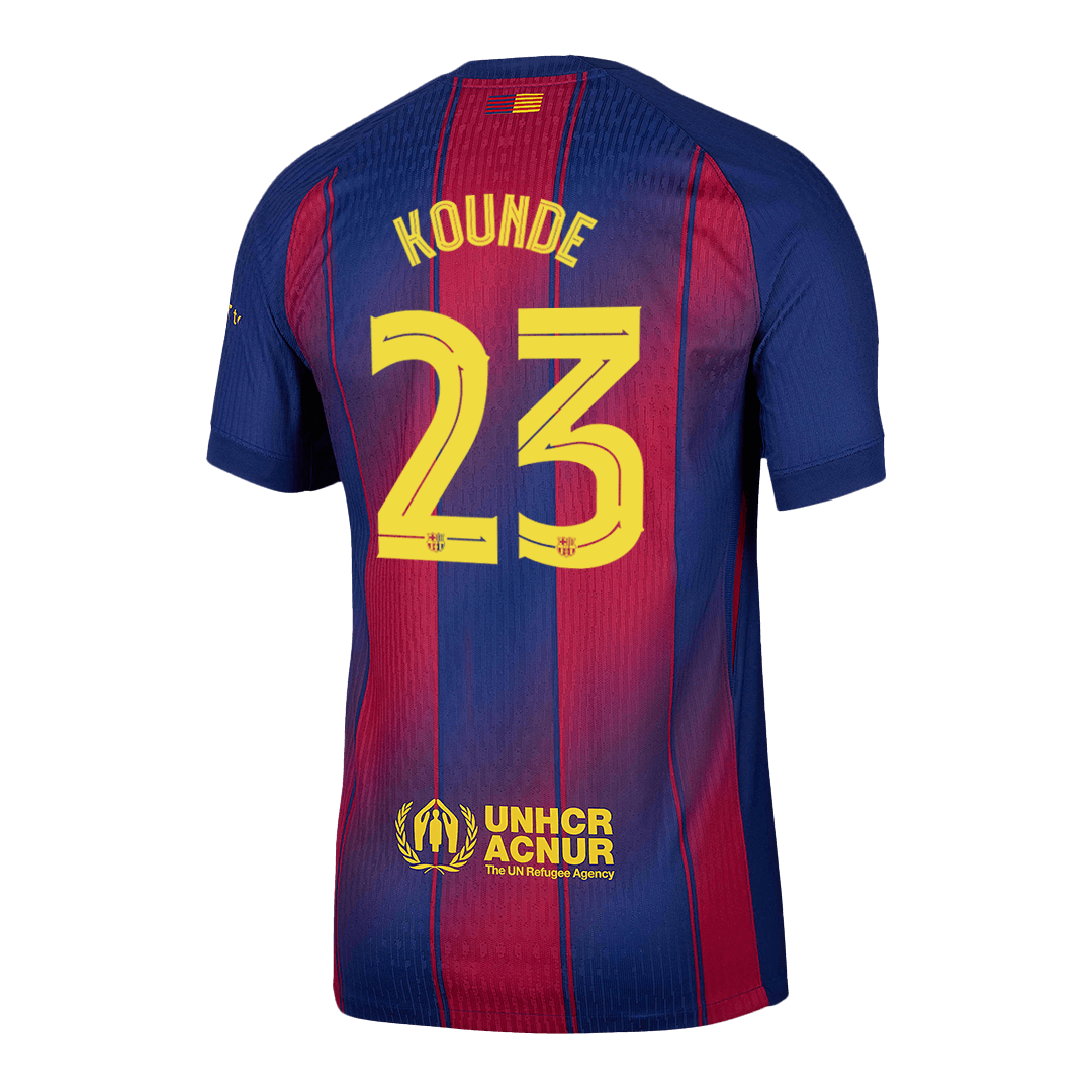 Camiseta de fútbol local auténtica del Barcelona KOUNDE #23 2025/26