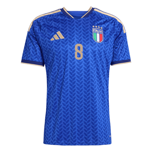 Camiseta de local de Italia para hombre, número 8, del Mundial 2026, con el nombre de Tonali.