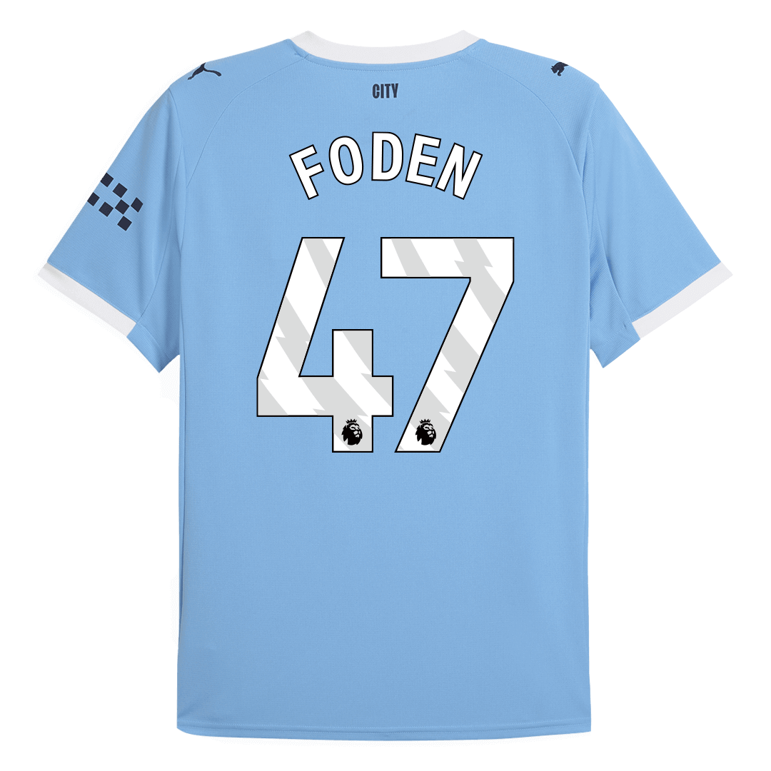 Camiseta de fútbol local del Manchester City FODEN #47 2025/26 Azul
