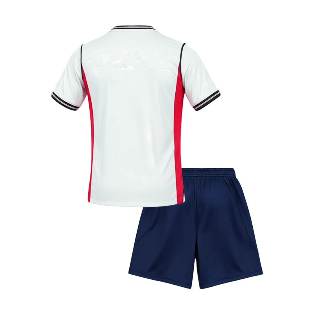 Kit de fútbol local de Inglaterra para niños (camiseta y pantalón corto) 2026