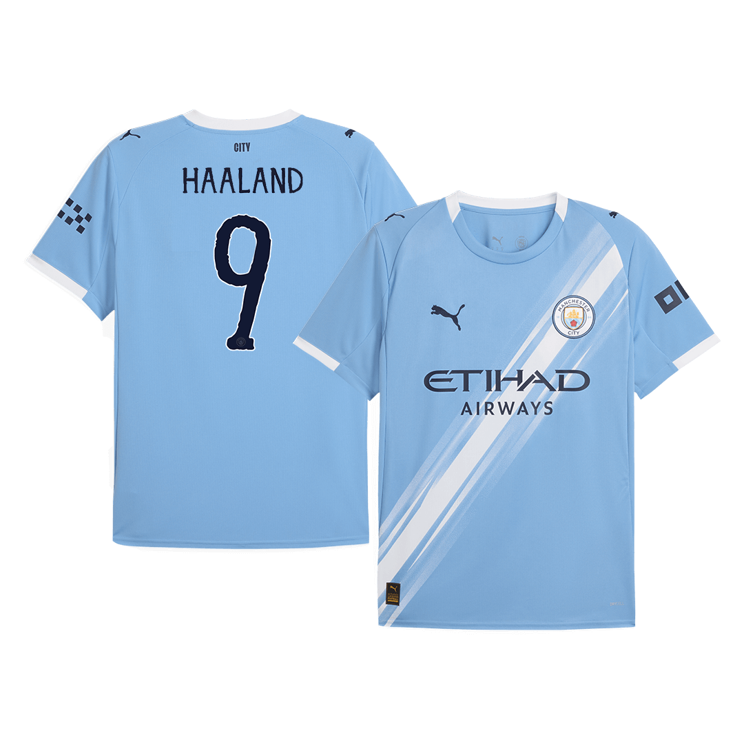 Camiseta de fútbol local HAALAND #9 del Manchester City 2025/26 Azul - Mundial de Clubes
