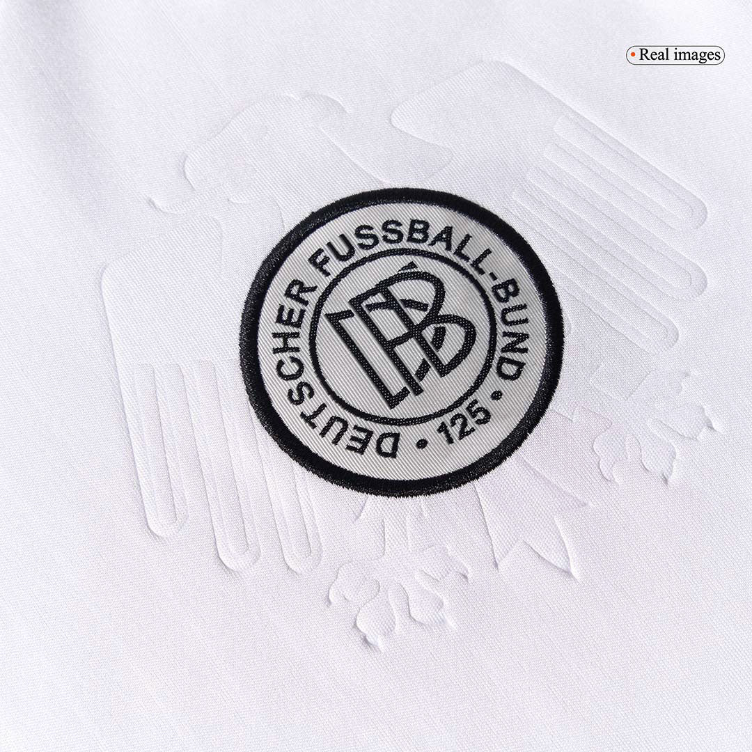 Kit de fútbol del 125.º aniversario de Alemania para niños (camiseta y pantalón corto) 2025, color blanco