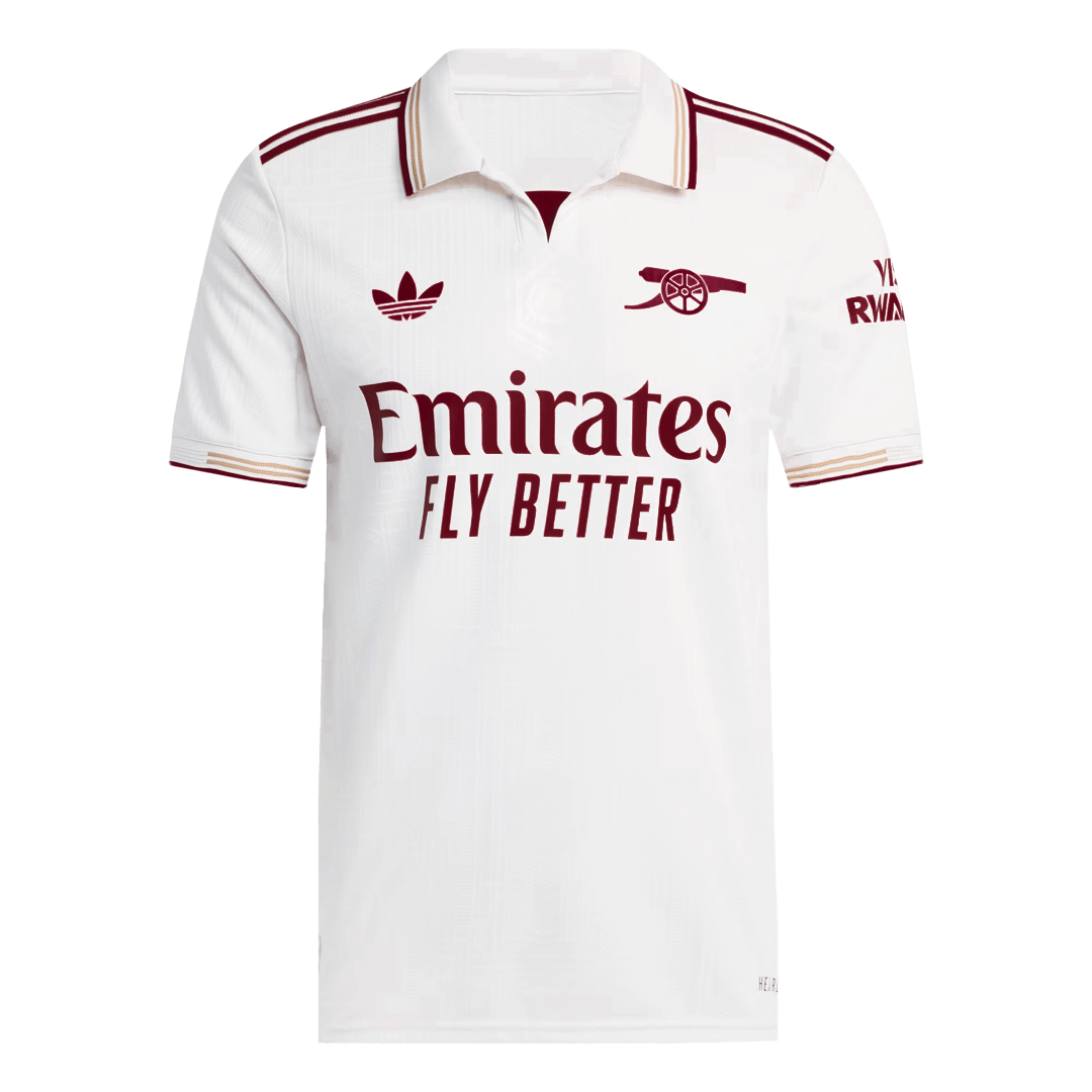 Camiseta de fútbol de visitante del Arsenal 2025/26, auténtica, blanca