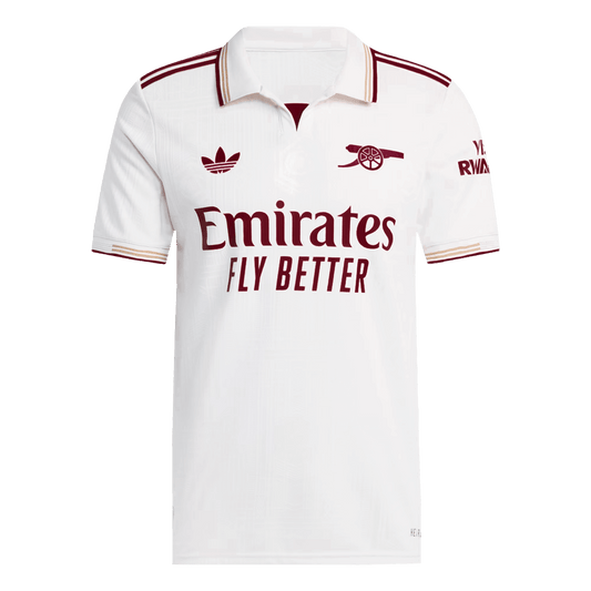 Camiseta de fútbol de visitante del Arsenal 2025/26, auténtica, blanca