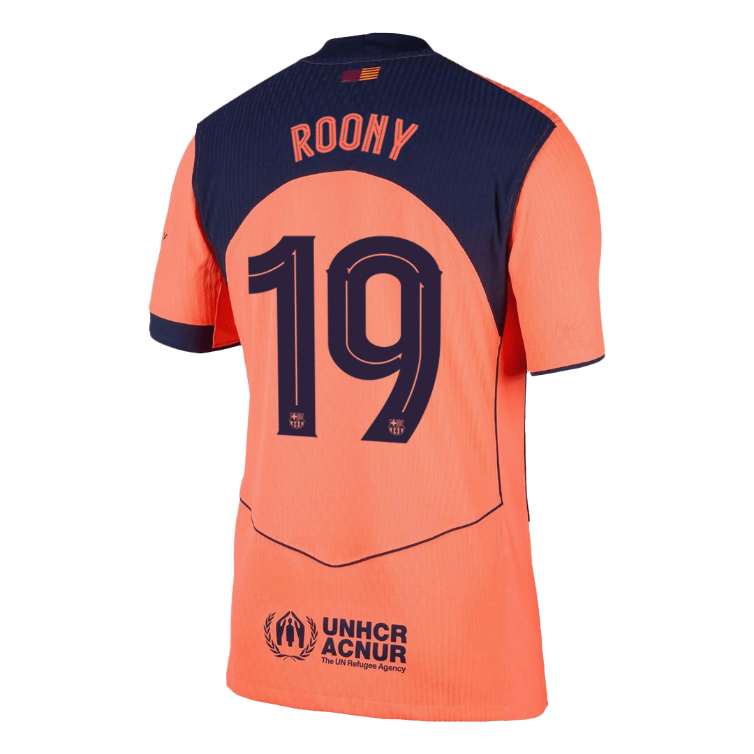 Camiseta de fútbol de visitante del Barcelona 2025/26, auténtica, ROONY #19