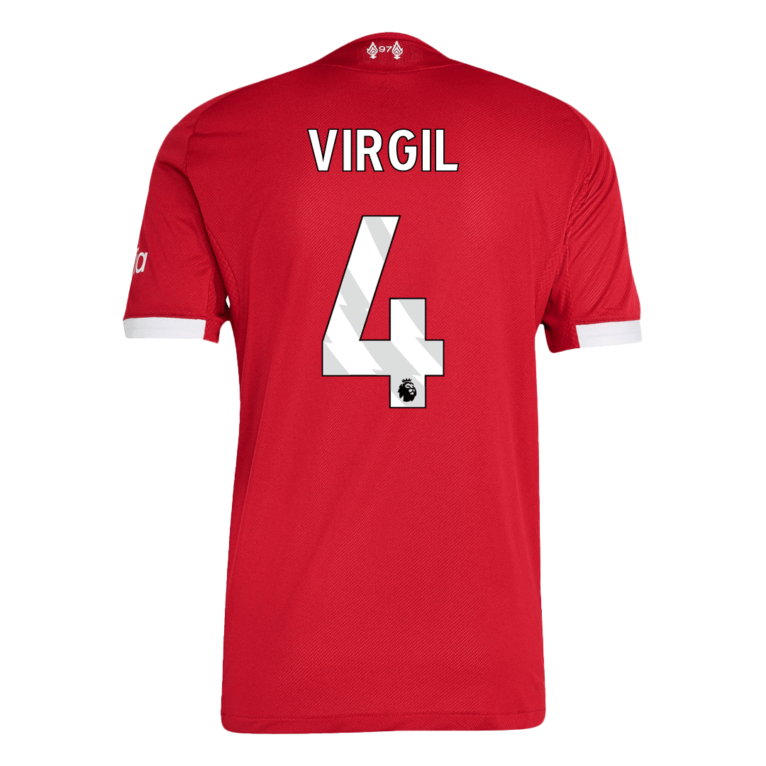 Camiseta de fútbol local VIRGIL #4 del Liverpool 2025/26, auténtica, roja