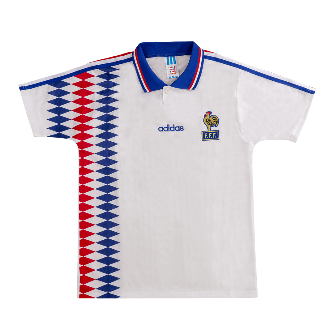 Camiseta retro de fútbol de visitante de Francia 1994