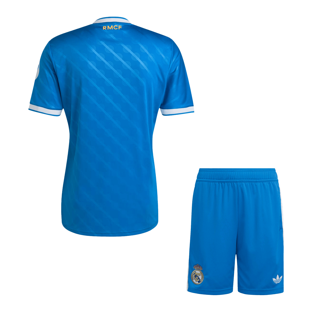 Kit de camiseta de fútbol de la tercera equipación del Real Madrid 2025/26