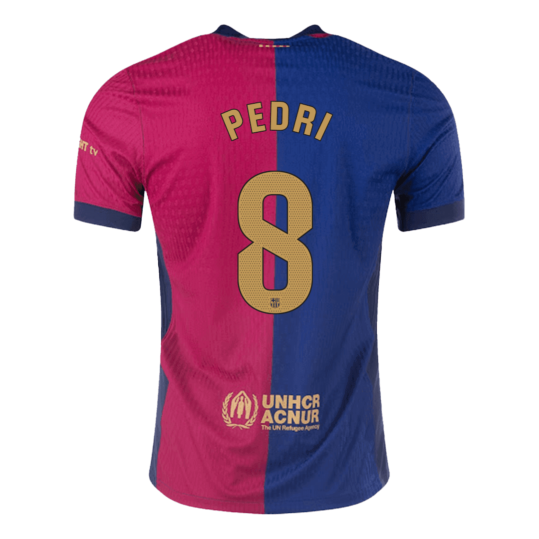 Camiseta de fútbol local auténtica del Barcelona PEDRI #8 2024/25 - patrocinador antiguo