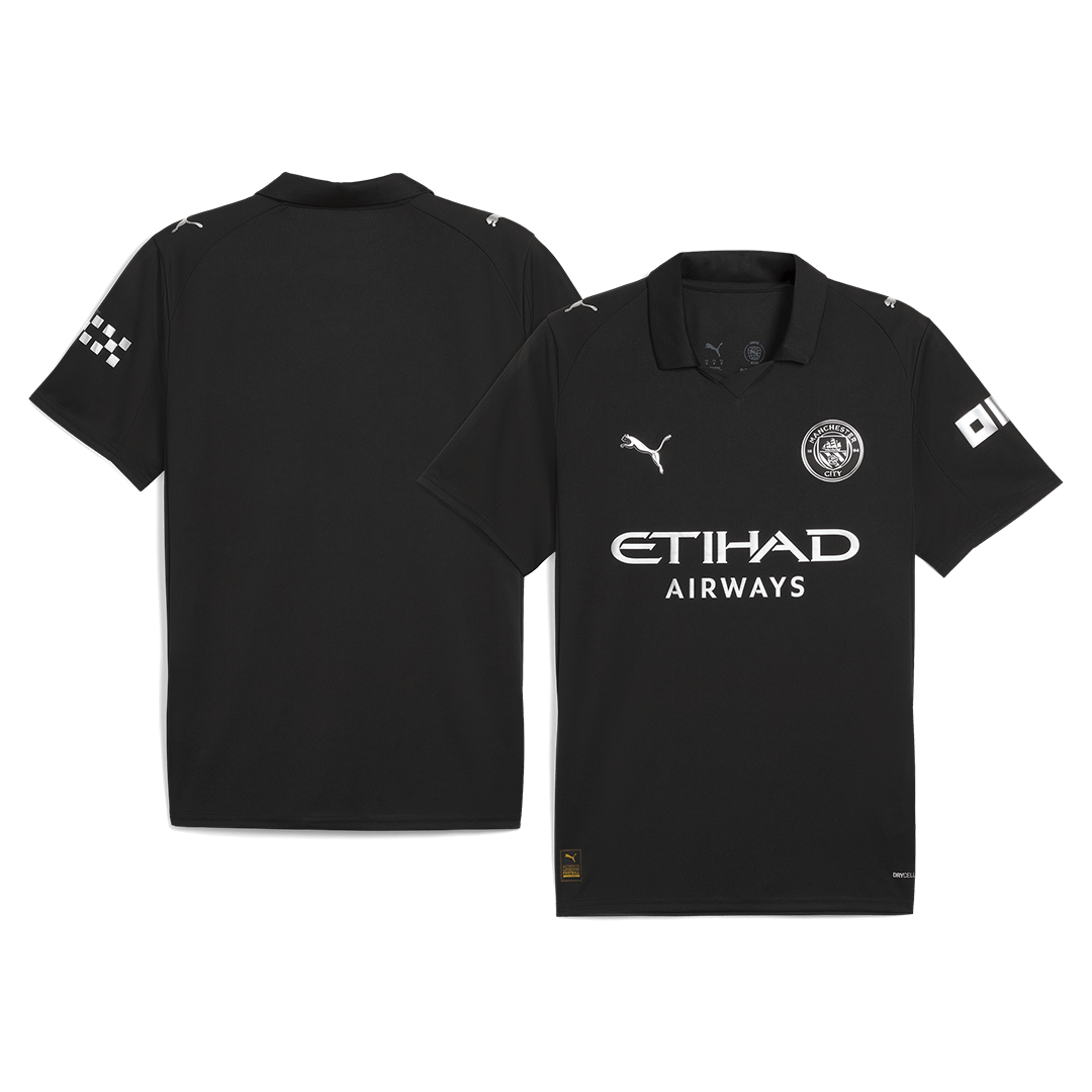 Camiseta de fútbol visitante del Manchester City 2025/26 negra