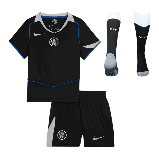 Kit de fútbol visitante del Chelsea para niños (camiseta, pantalón corto y calcetines) 2025/26