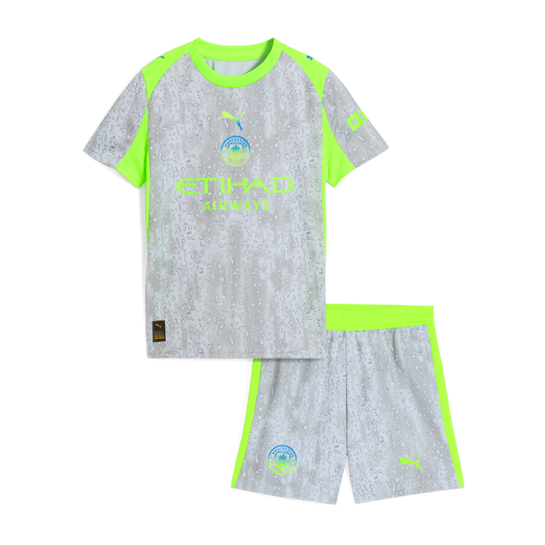 Kit de fútbol visitante del Manchester City para niños (Kit y pantalón corto) 2025/26