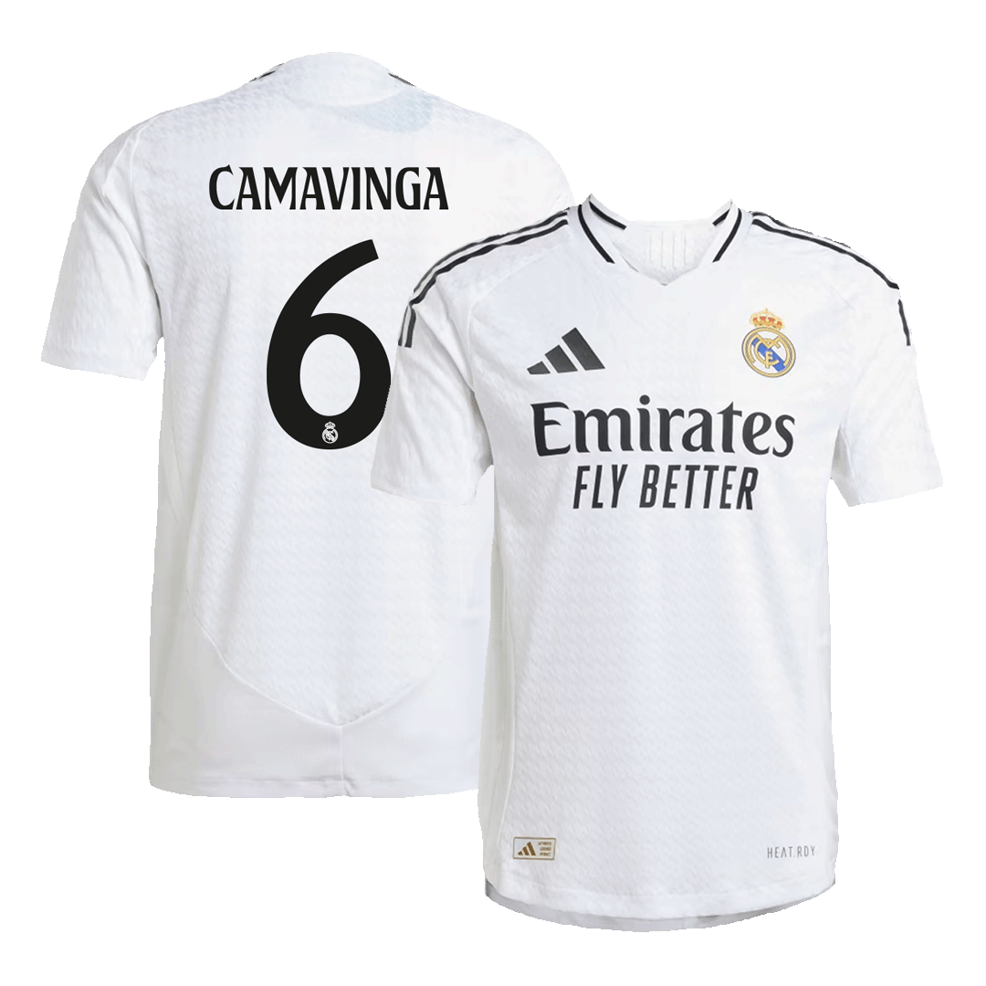 Camiseta de fútbol auténtica de local del Real Madrid CAMAVINGA #6