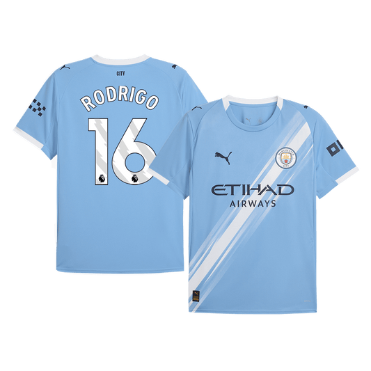 Camiseta de fútbol local RODRIGO #16 del Manchester City 2025/26 Azul