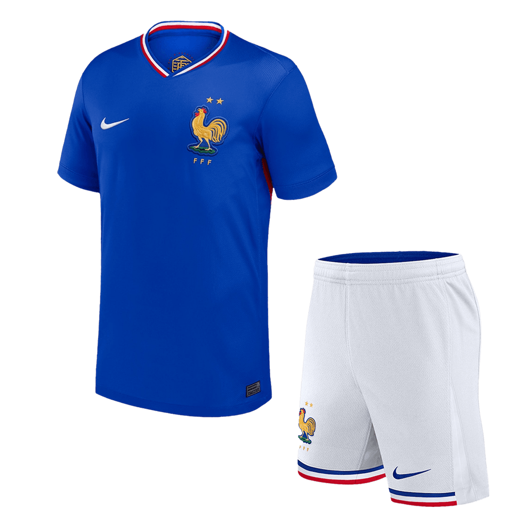 Kit de fútbol local de Francia para niños (camiseta y pantalón corto) Eurocopa 2024
