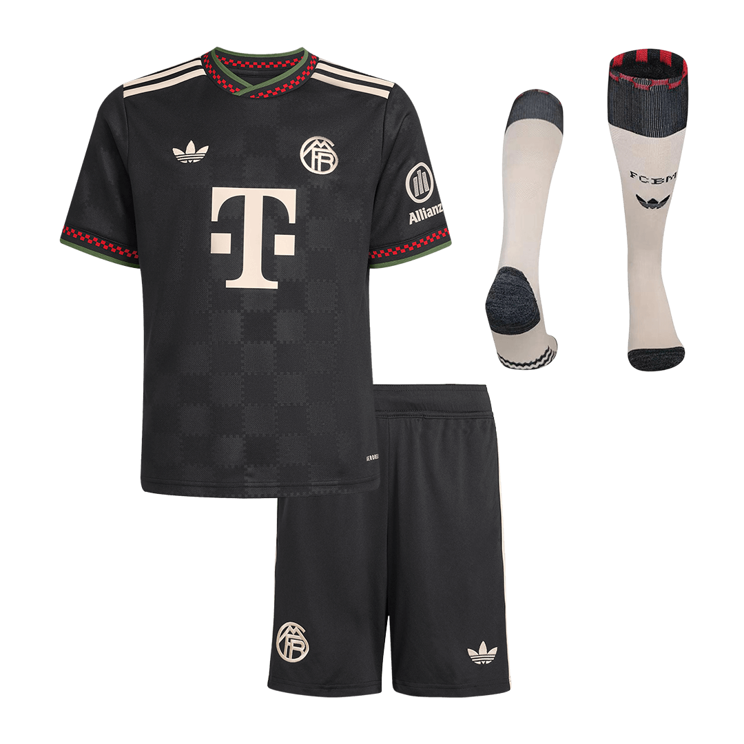Kit de fútbol infantil de visitante del Bayern Múnich (camiseta, pantalón corto y medias) 2025/26