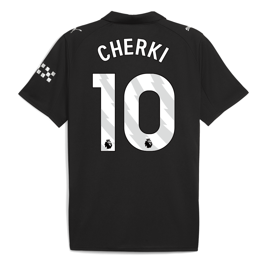 Camiseta de fútbol visitante CHERKI #10 del Manchester City 2025/26