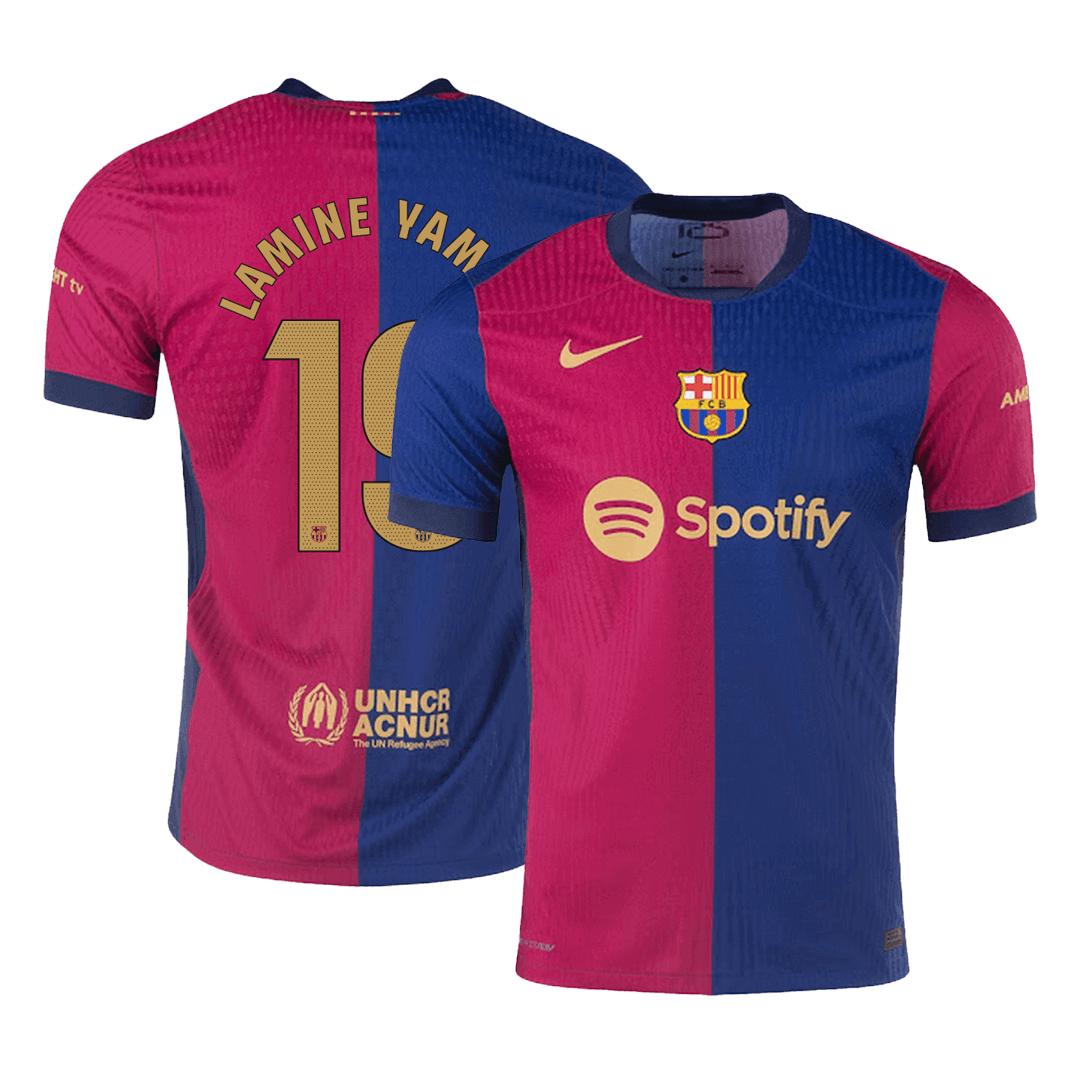 Camiseta de fútbol local del Barcelona 2024/25 auténtica de LAMINE YAMAL #19 - patrocinador anterior