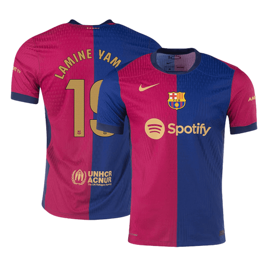 Camiseta de fútbol local del Barcelona 2024/25 auténtica de LAMINE YAMAL #19 - patrocinador anterior