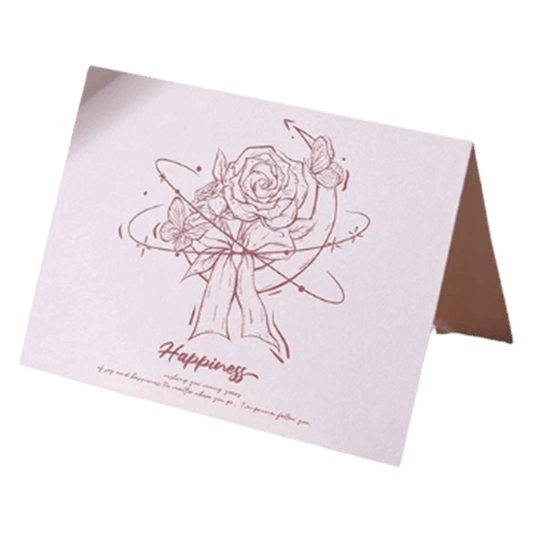 Tarjeta de aniversario personalizada "Rose Moon Happiness" en color rosa