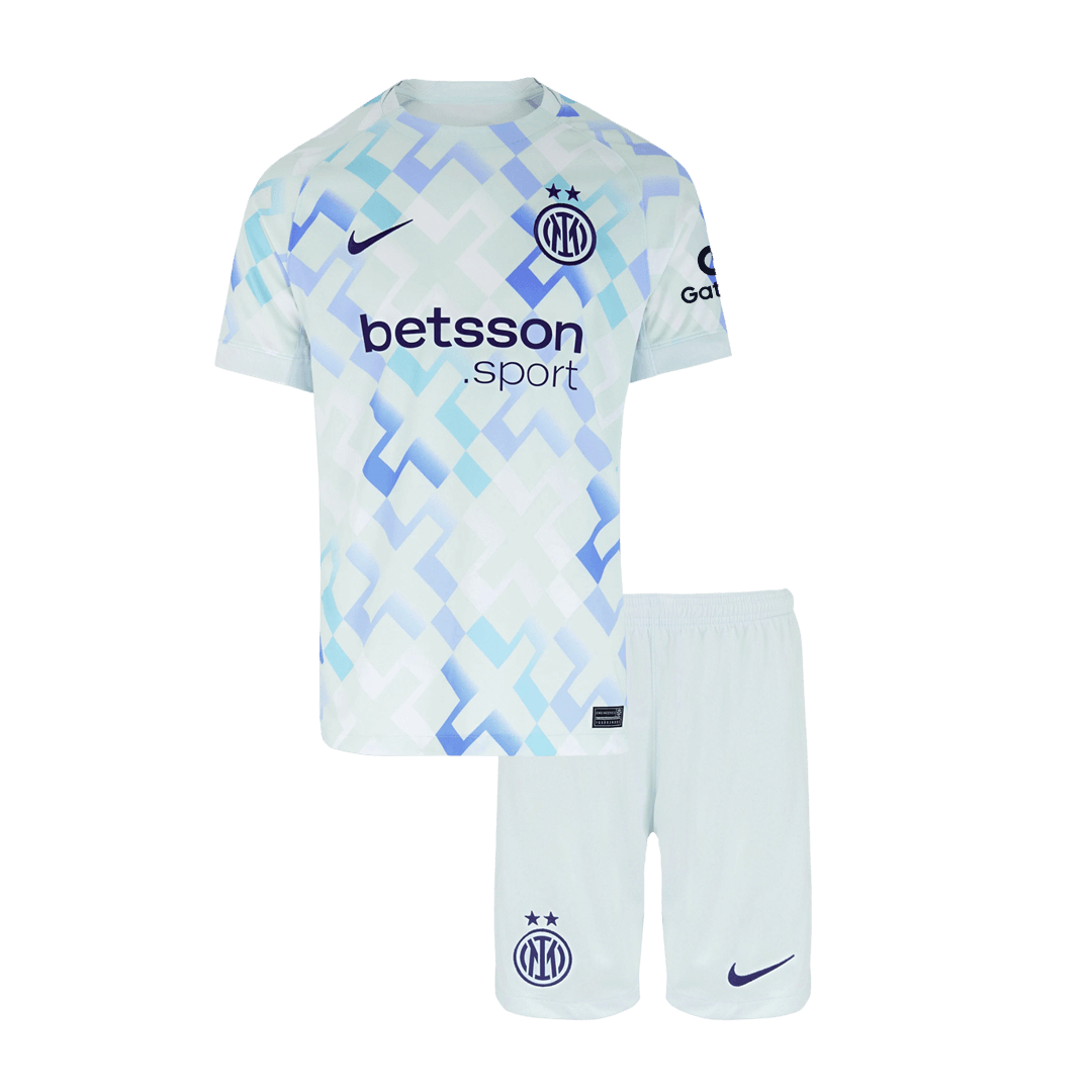Kit de fútbol visitante del Inter de Milán para niño (camiseta y pantalón corto) 2025/26, color blanco