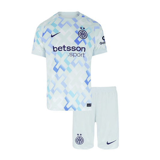 Kit de fútbol visitante del Inter de Milán para niño (camiseta y pantalón corto) 2025/26, color blanco