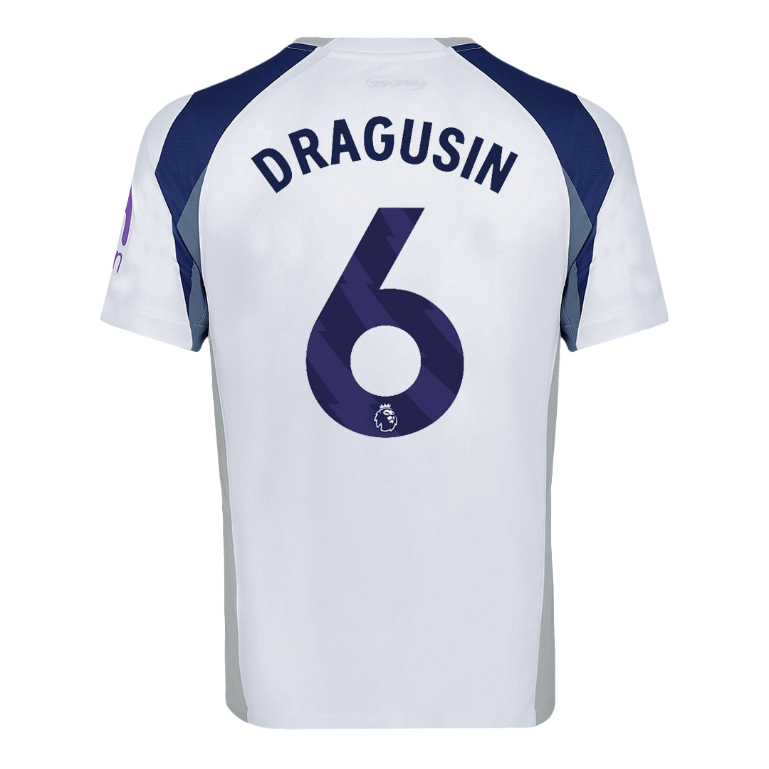 Camiseta de fútbol local del Tottenham Hotspur DRAGUSIN #6 2025/26, blanca