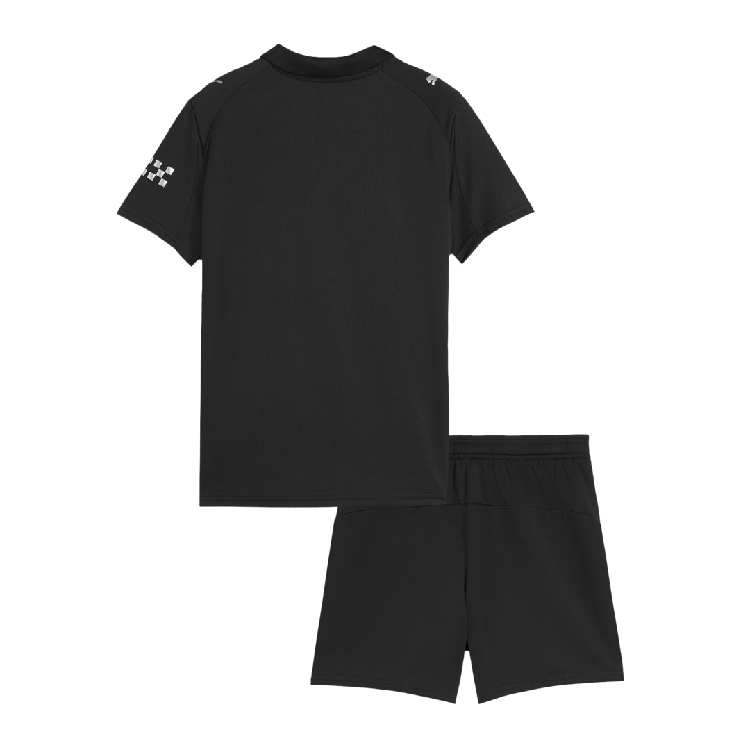 Kit de fútbol visitante del Manchester City para niño (Kit y pantalón corto) 2025/26, color negro