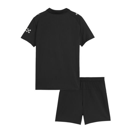 Kit de fútbol visitante del Manchester City para niño (Kit y pantalón corto) 2025/26, color negro