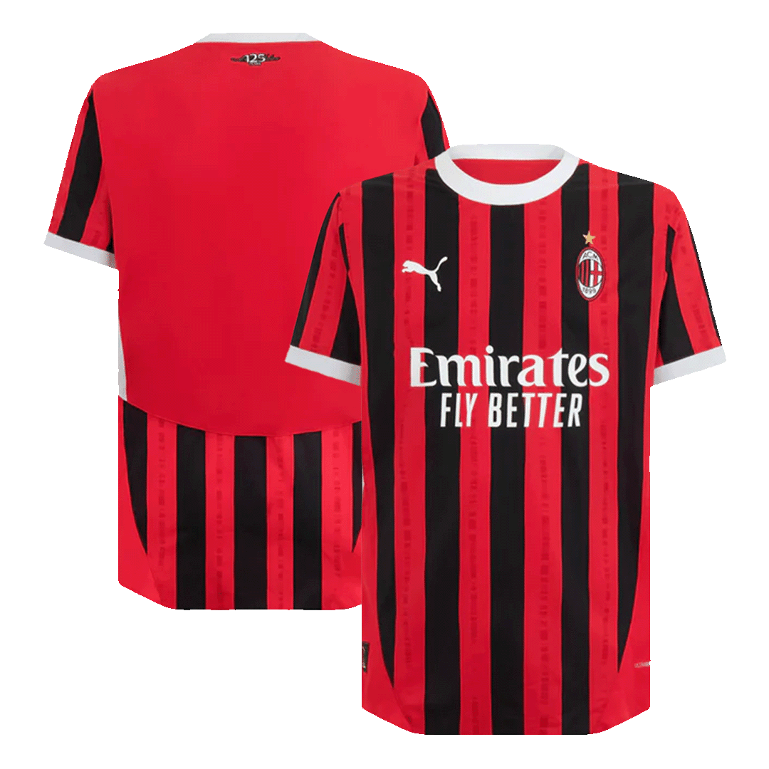 Camiseta de fútbol local auténtica del AC Milan 2024/25