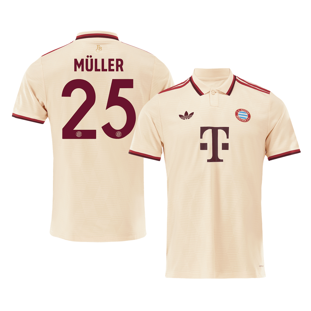 Camiseta de fútbol visitante MÜLLER #25 del Bayern Múnich 2024/25