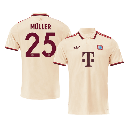 Camiseta de fútbol visitante MÜLLER #25 del Bayern Múnich 2024/25