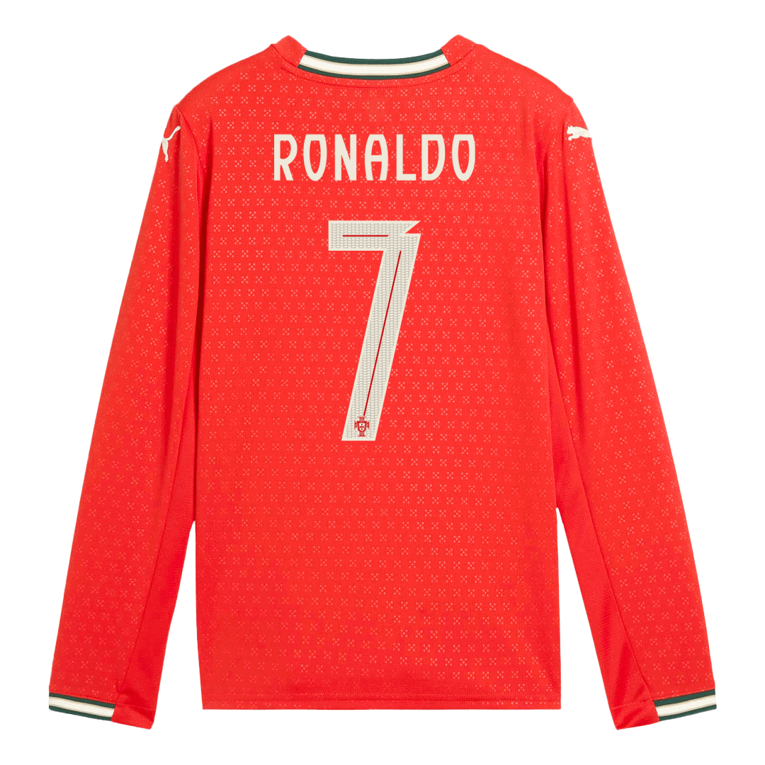 Camiseta de fútbol de manga larga local de Portugal RONALDO #7 2025, roja