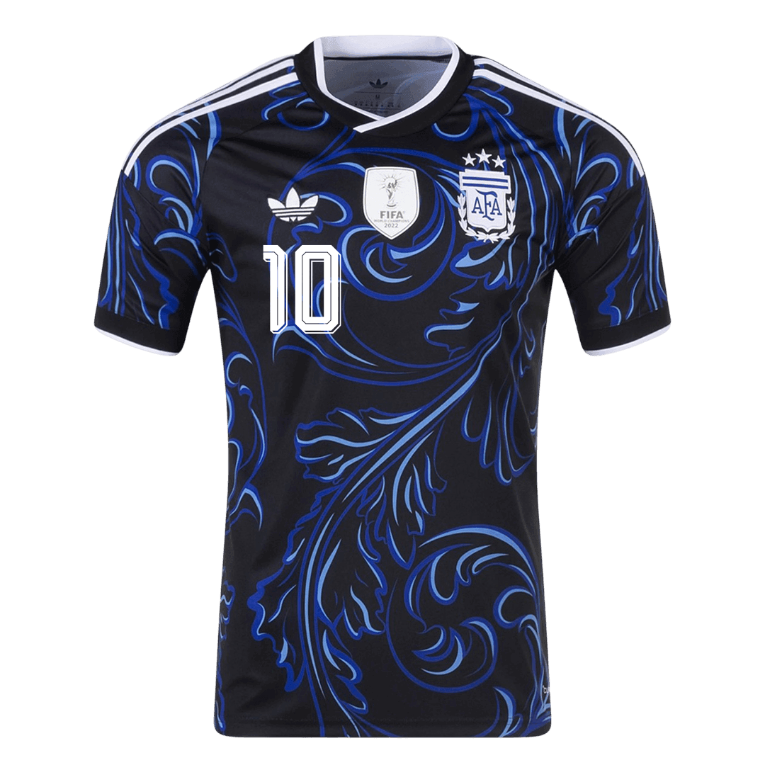 Camiseta de visitante de MESSI #10 de Argentina para el Mundial 2026, color negro.