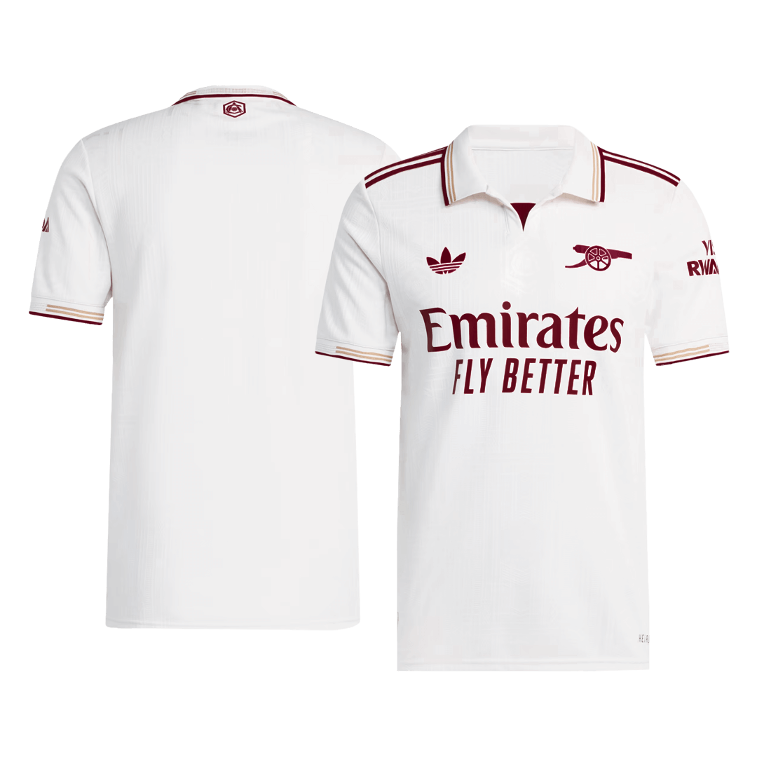 Camiseta de fútbol de visitante del Arsenal 2025/26, auténtica, blanca