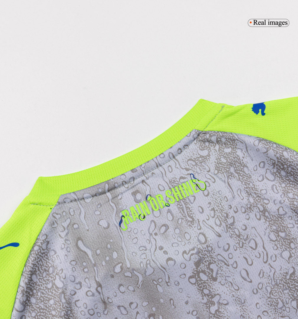 Kit de fútbol visitante del Manchester City para niños (Kit, pantalón corto y medias) 2025/26