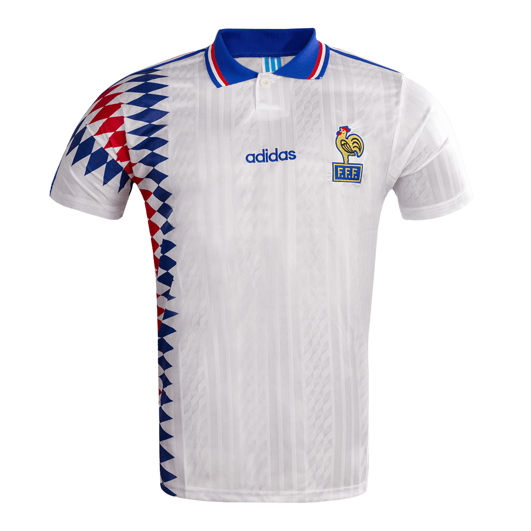Camiseta retro de fútbol de visitante de Francia 1994