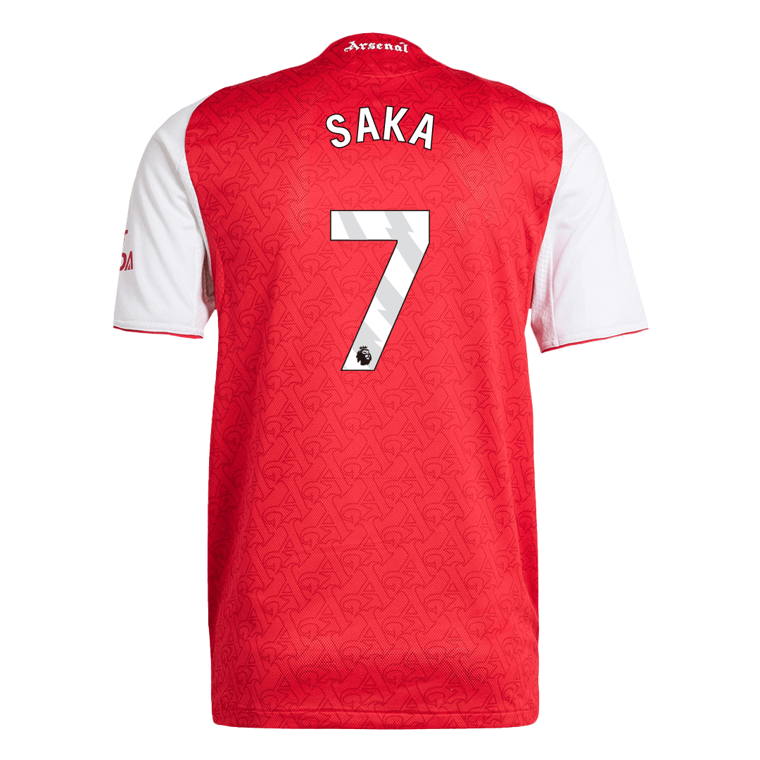 Camiseta de fútbol local auténtica SAKA #7 del Arsenal 2025/26, roja