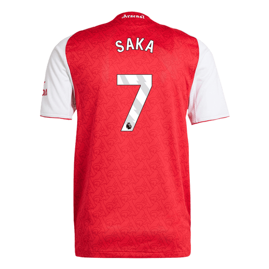 Camiseta de fútbol local auténtica SAKA #7 del Arsenal 2025/26, roja