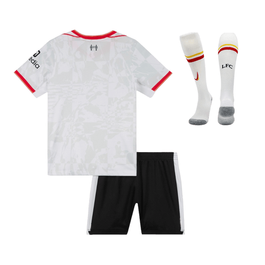 Kit de fútbol infantil de visitante del Liverpool (camiseta, pantalón corto y calcetines) 2024/25