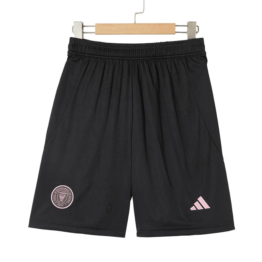 Kit de visitante del Inter Miami (camiseta y pantalón corto) 2025, negro y gris
