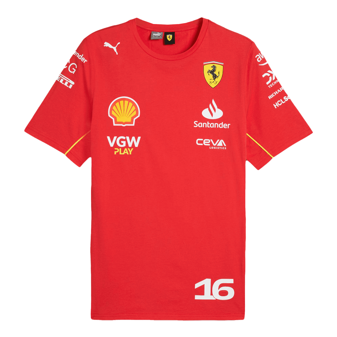 Camiseta del equipo Ferrari F1 Racing Charles Leclerc #16 2024