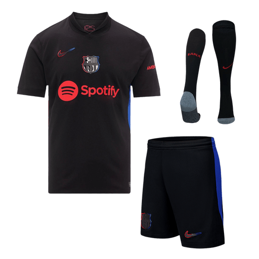 Kit de visitante del Barcelona (Kit, pantalón corto y medias) 2024/25