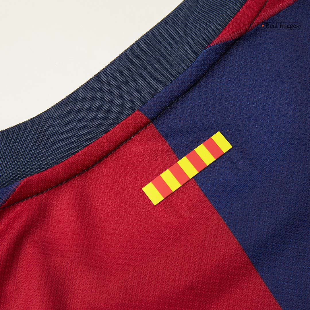 Camiseta de fútbol local del Barcelona 2024/25, RAPHINHA #11, roja y azul - UCL (logotipo de Spotify sin texto)
