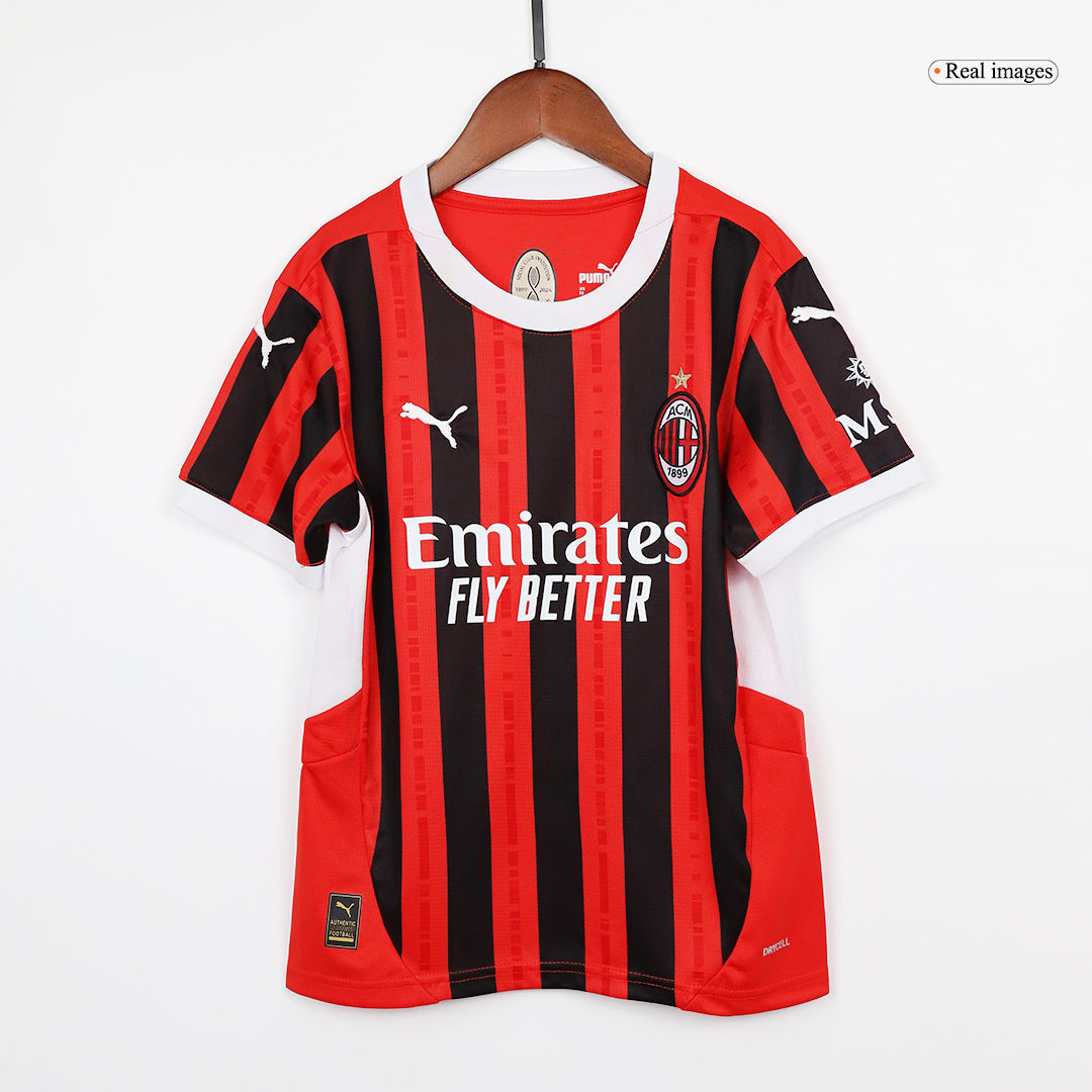 Kit de fútbol local del AC Milan para niño (Kit y pantalón corto) 2024/25