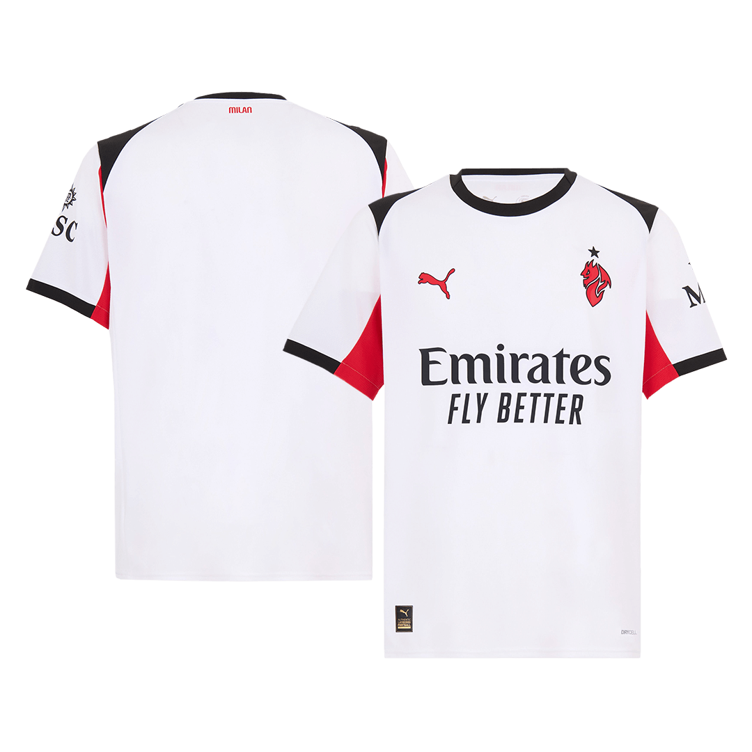 Camiseta de fútbol visitante del AC Milan 2025/26 blanca