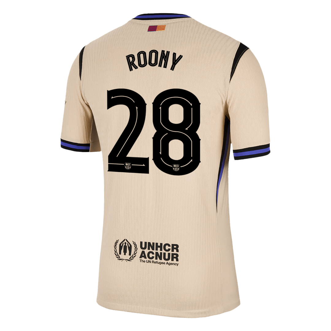 Camiseta de fútbol visitante auténtica de ROONY #28 del Barcelona 2025/26