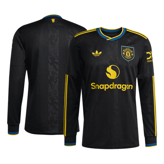 Camiseta de fútbol de manga larga de visitante del Manchester United 2025/26, negra
