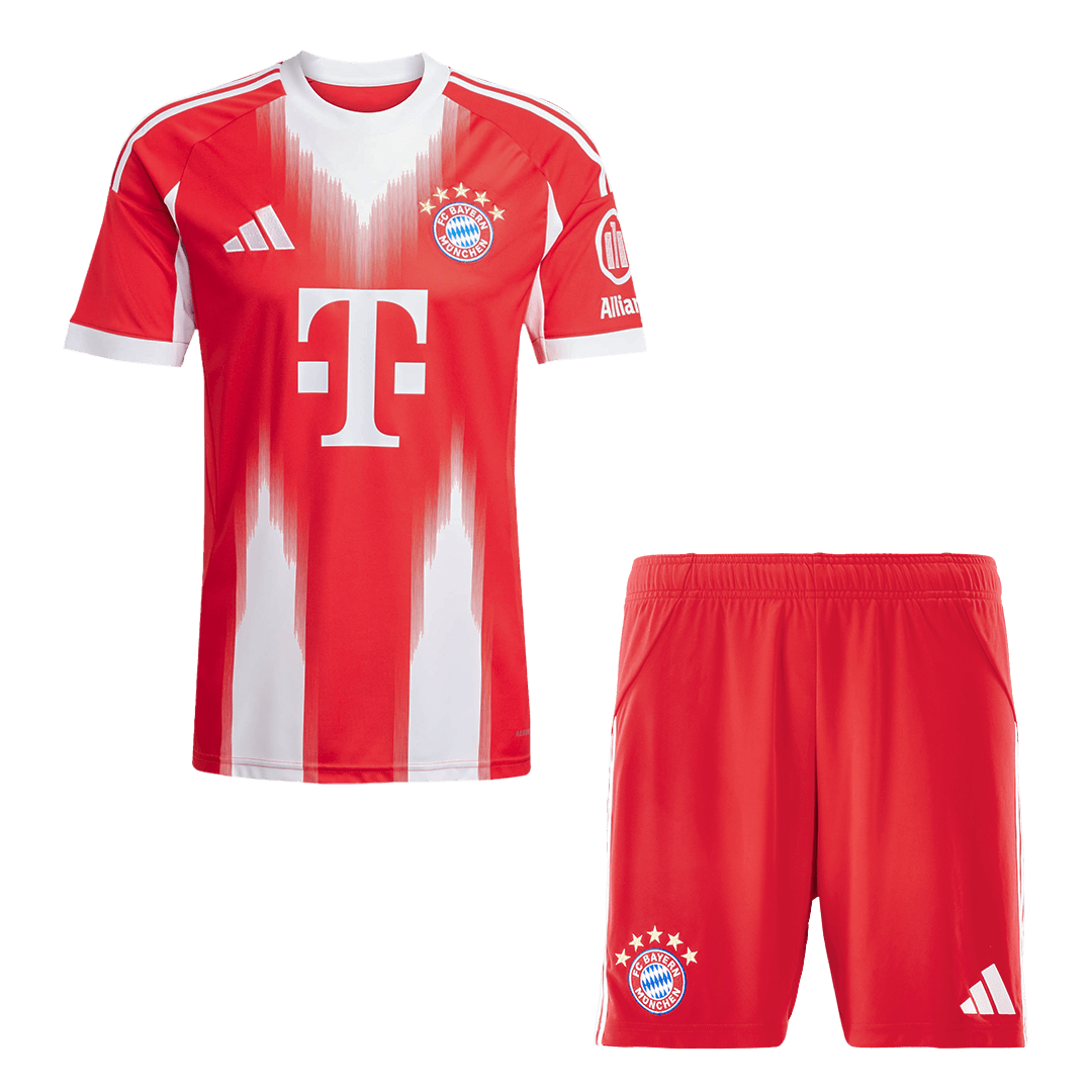 Kit de fútbol local del Bayern Múnich (Kit y pantalón corto) 2025/26, color rojo