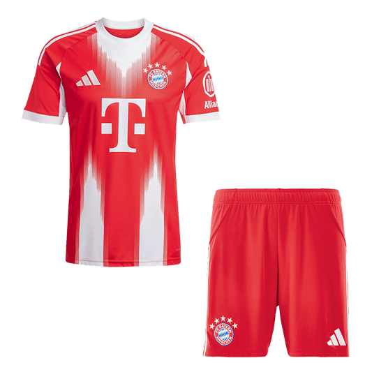 Kit de fútbol local del Bayern Múnich (Kit y pantalón corto) 2025/26, color rojo